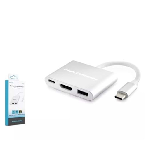 Hadron Hdx7764 Type-C Hdtv Combo Hdmi 4K 30Hz + Type-C + Usb3.0 3In1 Gri
