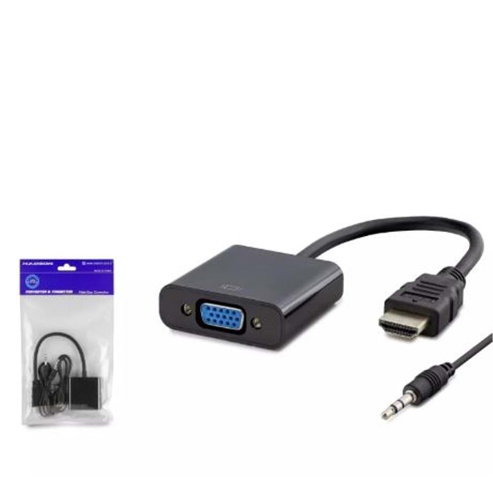 Hadron Hdx7806 Hdmi To Vga F Çevirici + Audio 1080P Ps4 5V Güç Girişli Siyah