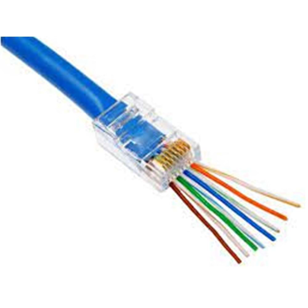 Nova RJ45 Cat6 Açık Uçlu 100lü Paket Konnektör Delikli