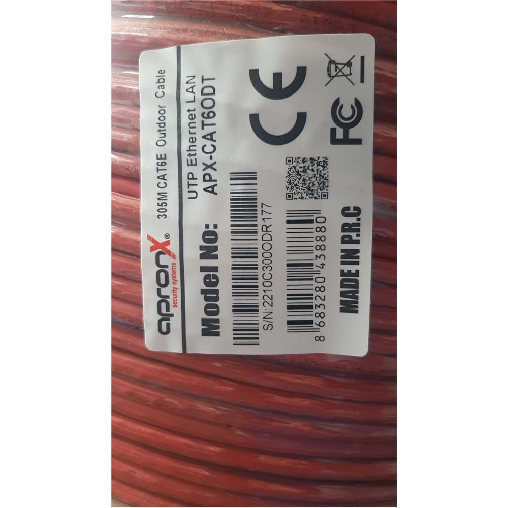 Apronx Cat6 23AWG 305Mt Outdoor 0,57mm Turuncu Utp Kablo 