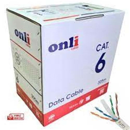 Onli ON-6002 U-UTP 23 AWG CCA 100 Metre Cat6 Kablo