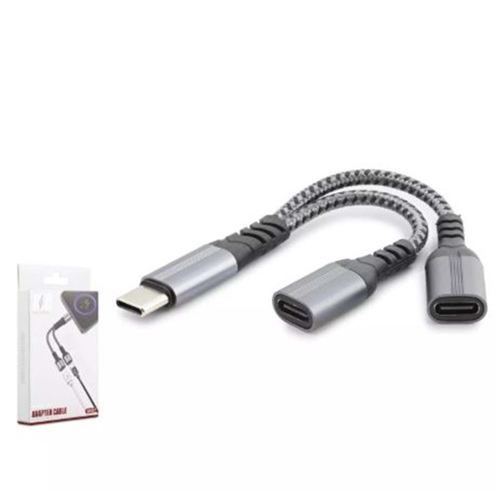 Hadron Gj-015 Type-C To 2-Type-C F Kablo Car Şarj Siyah