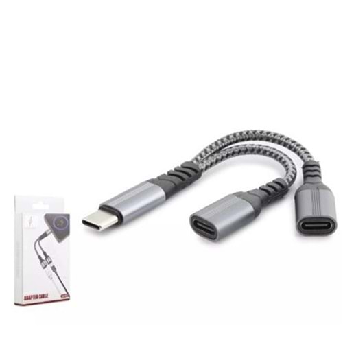 Hadron Gj-017 Type-C To 2-Type-C F Kablo Car Şarj 100W Siyah