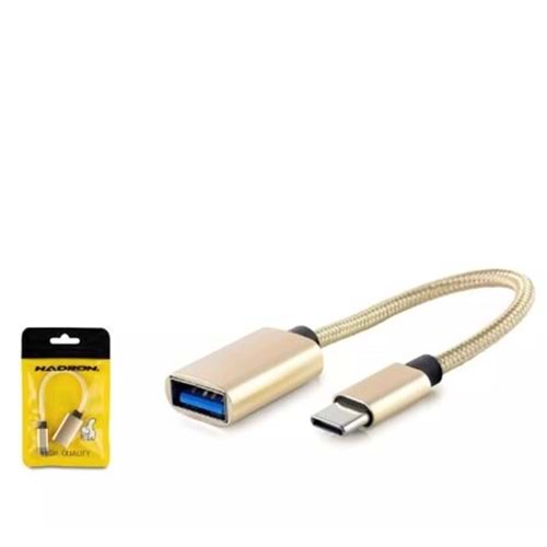 Hadron Hdx1001 Type-C To Usb F Kablo Gold