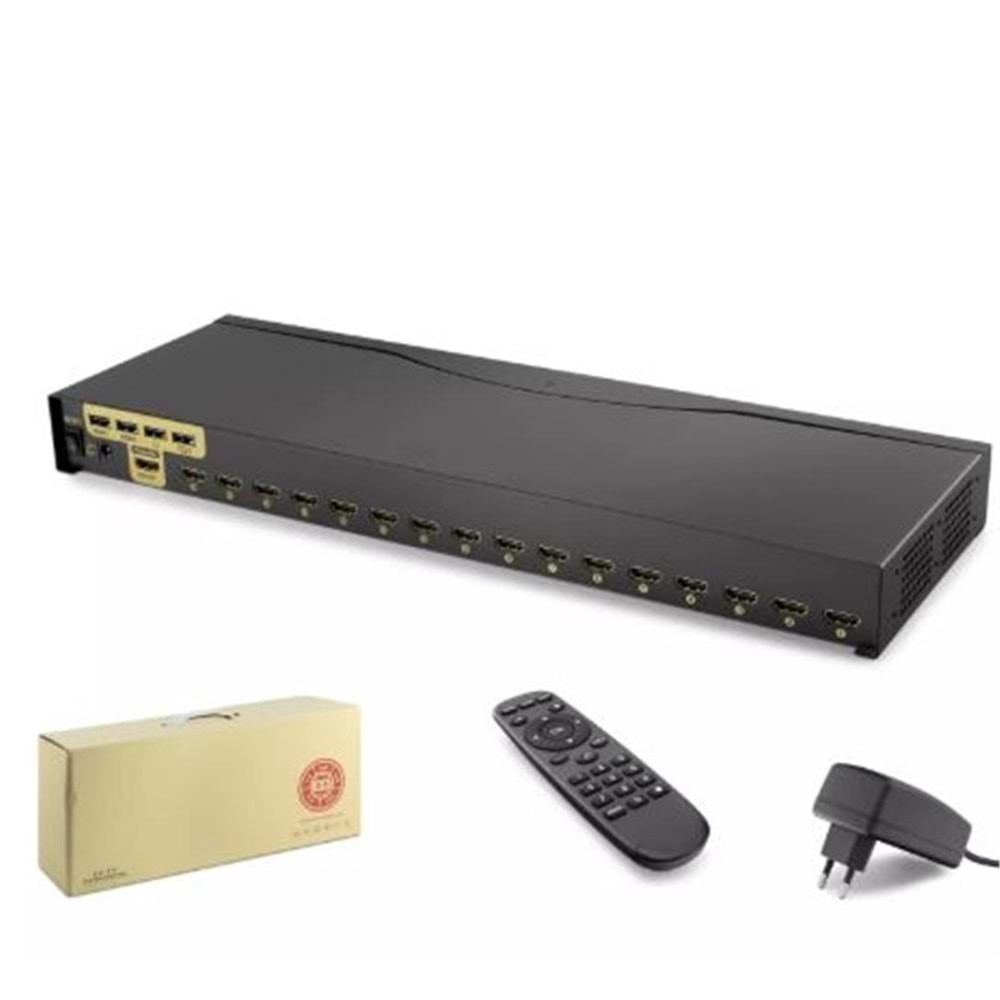 Hadron Hdx1379 16 Port Hdmi Kvm Switch IR uzaktan kumanda 4K çözünürlük