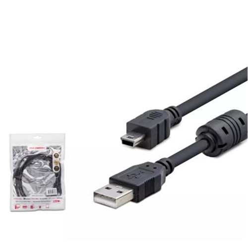 Hadron Hdx7538 1.5M Usb Mini V3-5Pin To Usb Kablo Siyah
