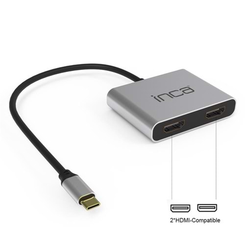 Inca ITPC-4 T Usb C To 2x Hdmı 4K USb 2.0+Pd