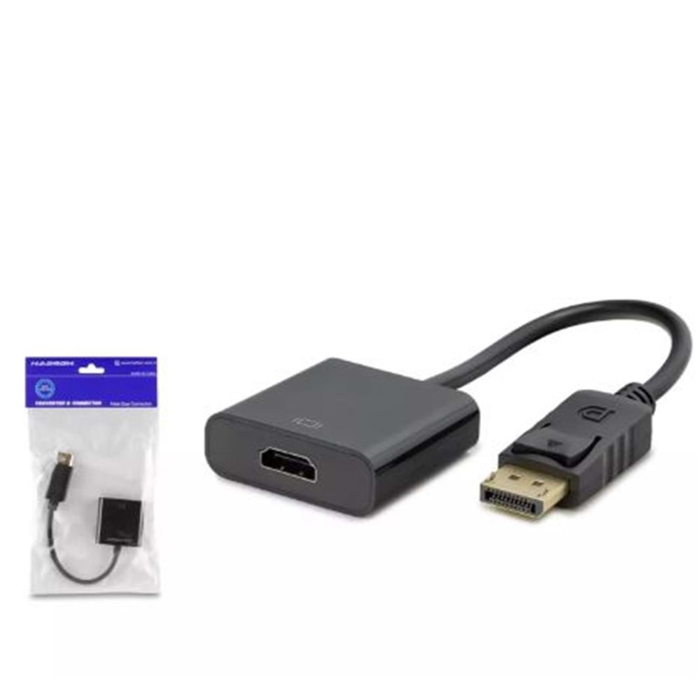 HADRON HDX7873 DisplayPort to HDMI Dişi Görüntü Dönüştürücü 4K 30 Hz - Siyah
