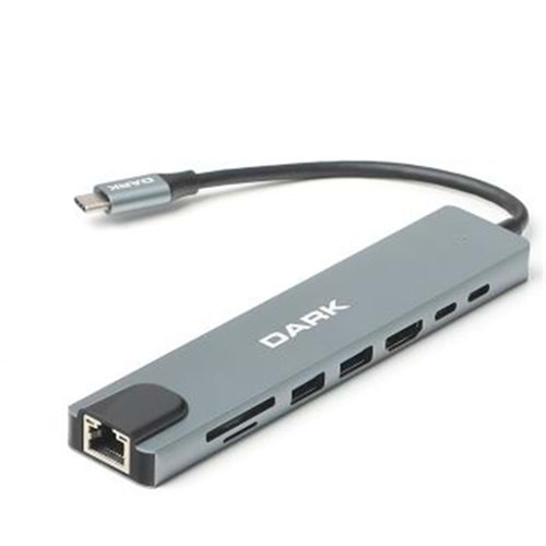 Dark DK U31x36 USB 3.1 Type C 9 in 1 Ethernet - HDMI - TF SD Kart Okuyucu - USB 3.0 - HUB