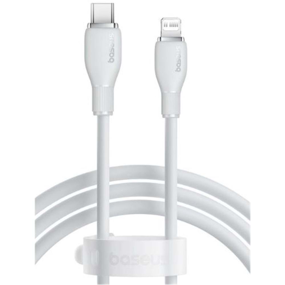 Baseus P10355701221-00 Pudding Hızlı Şarj Özellikli Type-C to Lightning 20W Kablo 1.2 M Beyaz