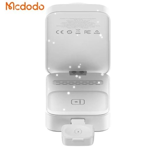 MCDODO CH-5090 15W 3ü 1 Katlanabilir Kablosuz Şarj Standı - Beyaz