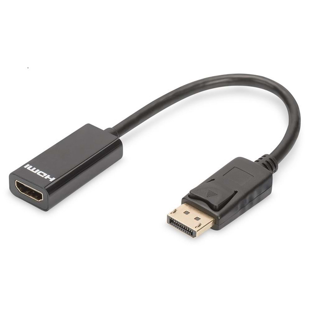 Digutus AK-340408-001-S DisplayPort (DP) HDMI DP Erkek - HDMI Tip A Dişi, 0.15 metre, siyah