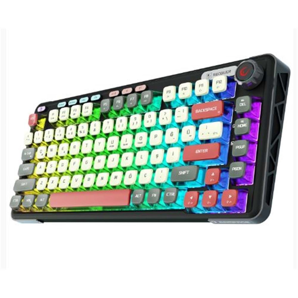 Rampage Eira Transparan Hot Swap 2.4G + BT Wireless RGB Gasket Oil Switch Türkçe Q Mekanik Klavye