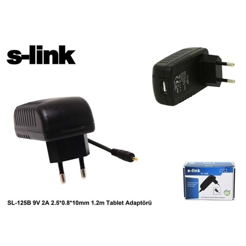 S-link SL-125B 9v 2a 2.5-0.8-10mm 1.2 Tablet Adaptörü 