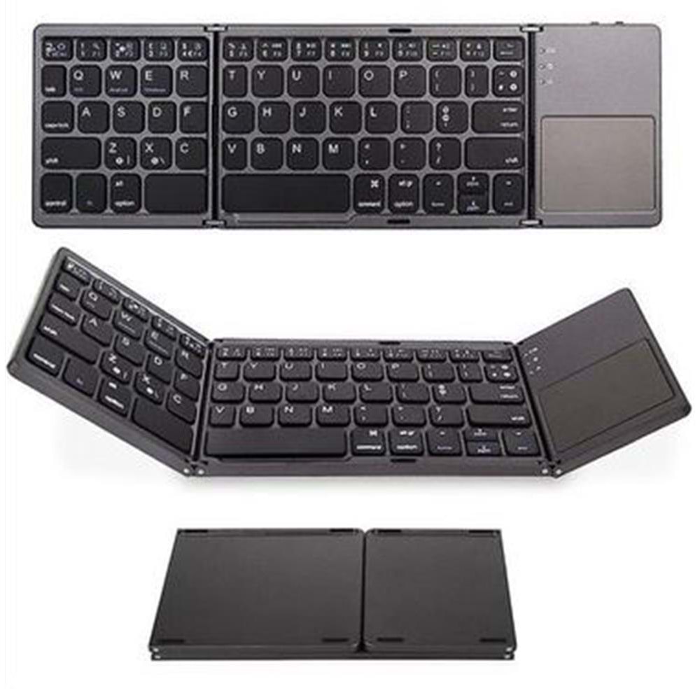 Sline Y-041 Katlanabilir Kablosuz Bluetooth Klavye Touchpadli Taşınabilir 