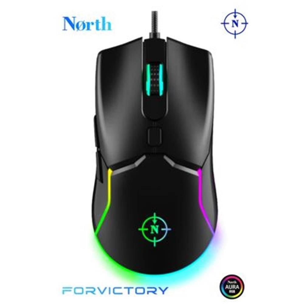 North Air Black RGB Kablolu Profesyonel Oyuncu Mouse 