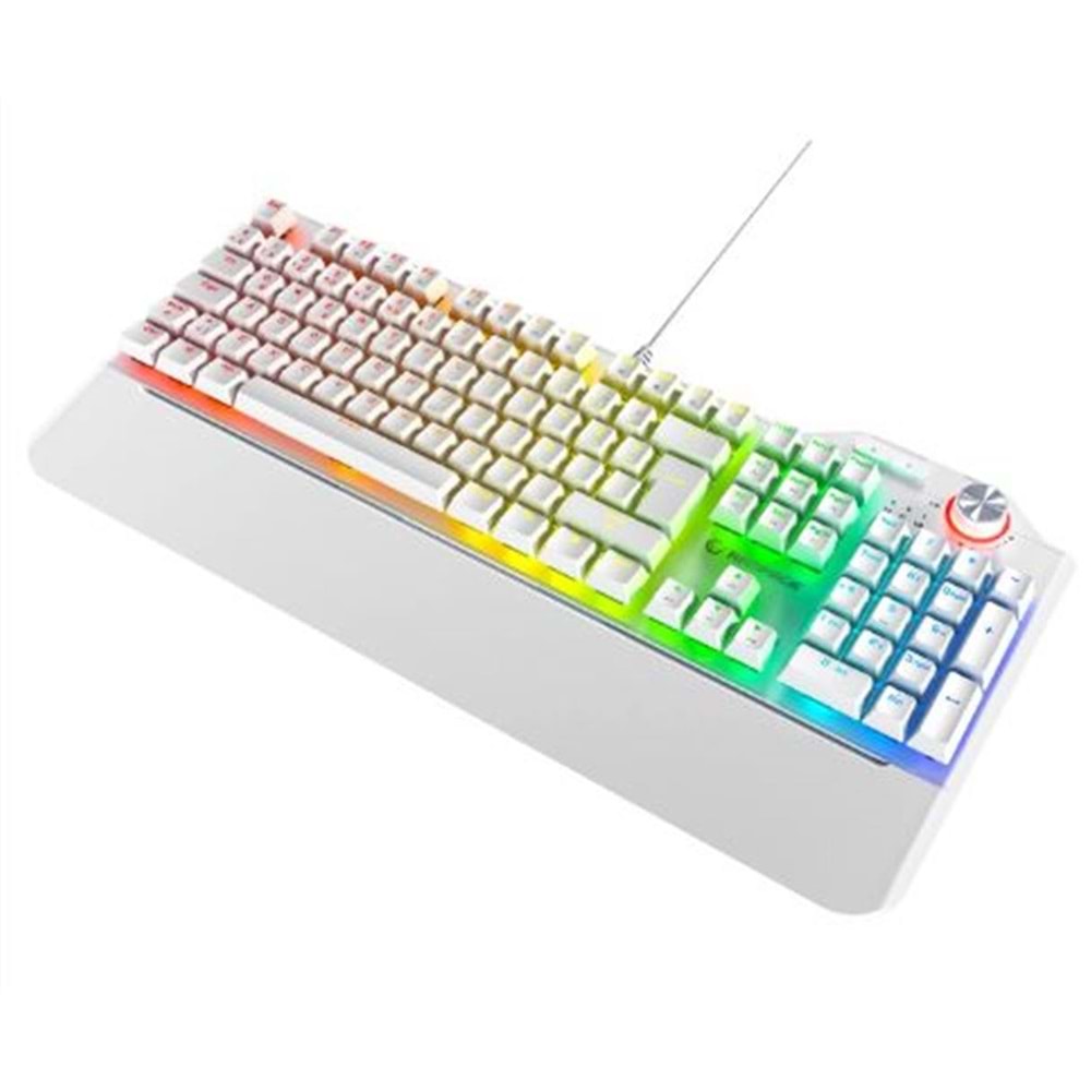 Rampage Hydra R6 Full Color RGB LED Beyaz Gaming Pro Red Switch Q Aluminyum Kaplama Mekanik Klavye