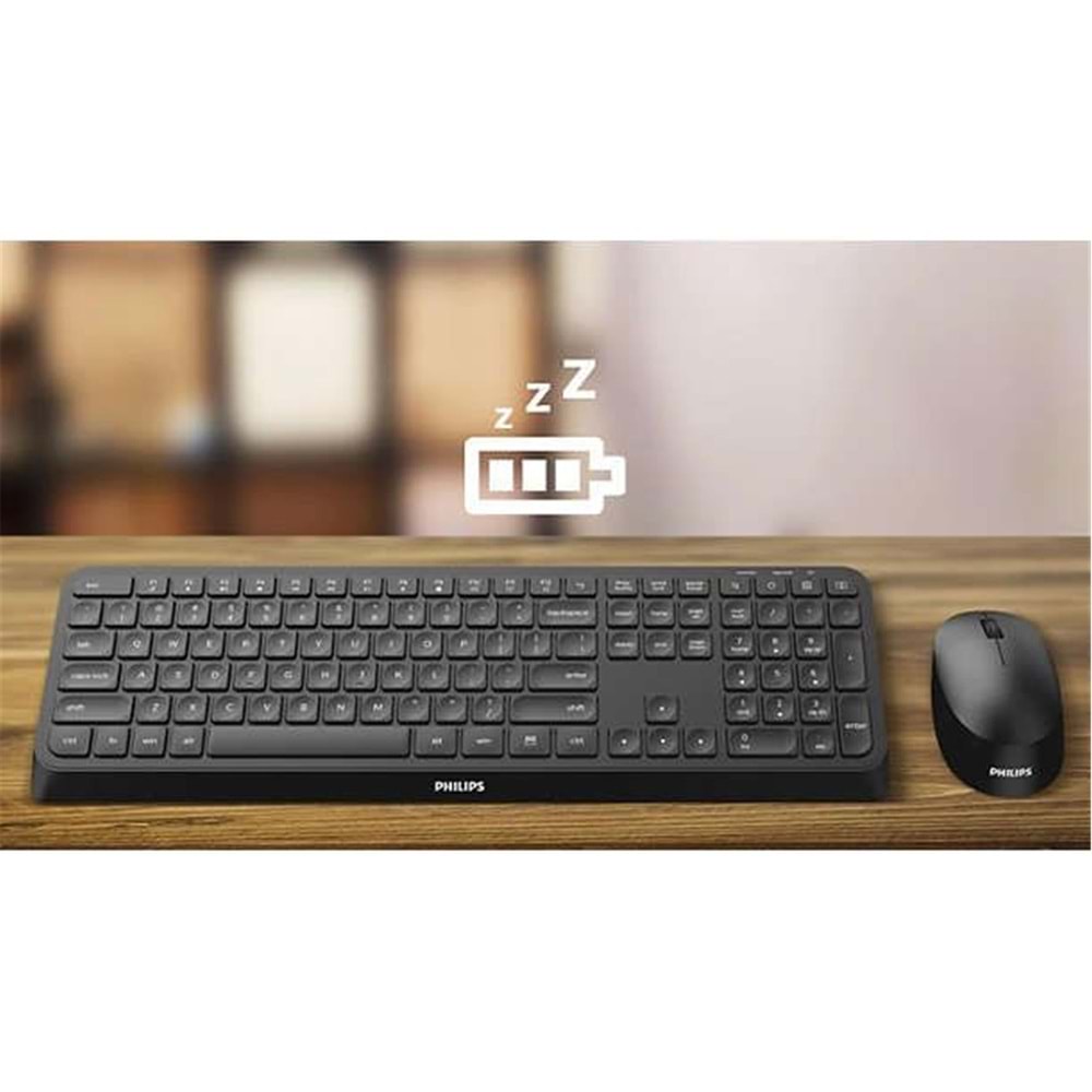 Philips SPT6307B-38 Kablosuz Klavye Mouse Seti Siyah 3000 Series 2.4Ghz Silent Desing