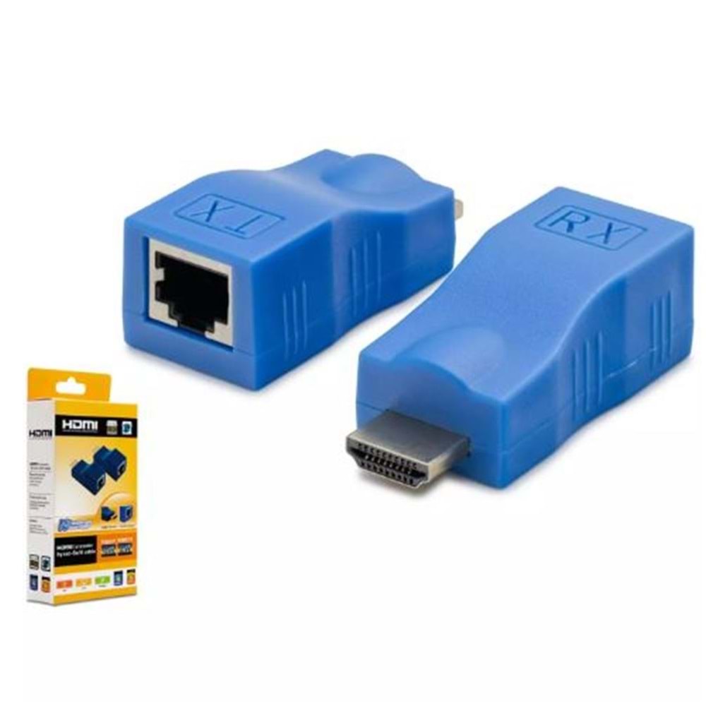 HADRON HDX1274 30M HDMI EXTENDER Receive X (Giriş) MAVİ