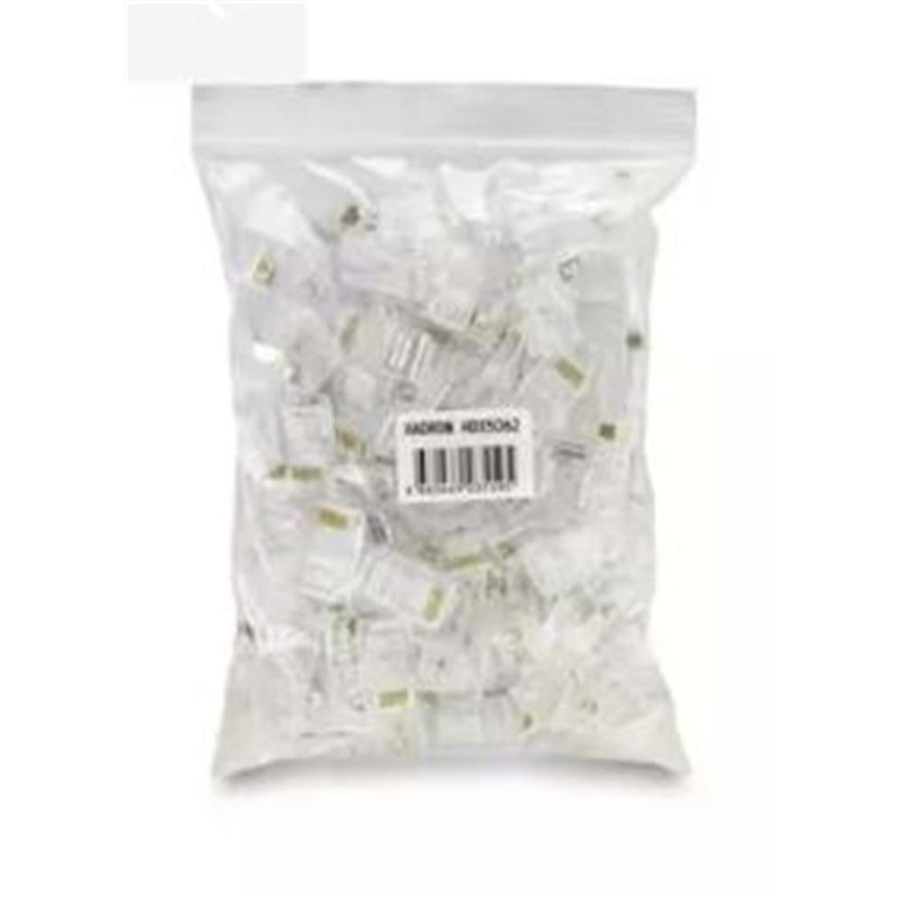 Hadron Hdx5063 Cat6 Konnektör Ez Rj45 Delikli 100Lü Paket Şeffaf