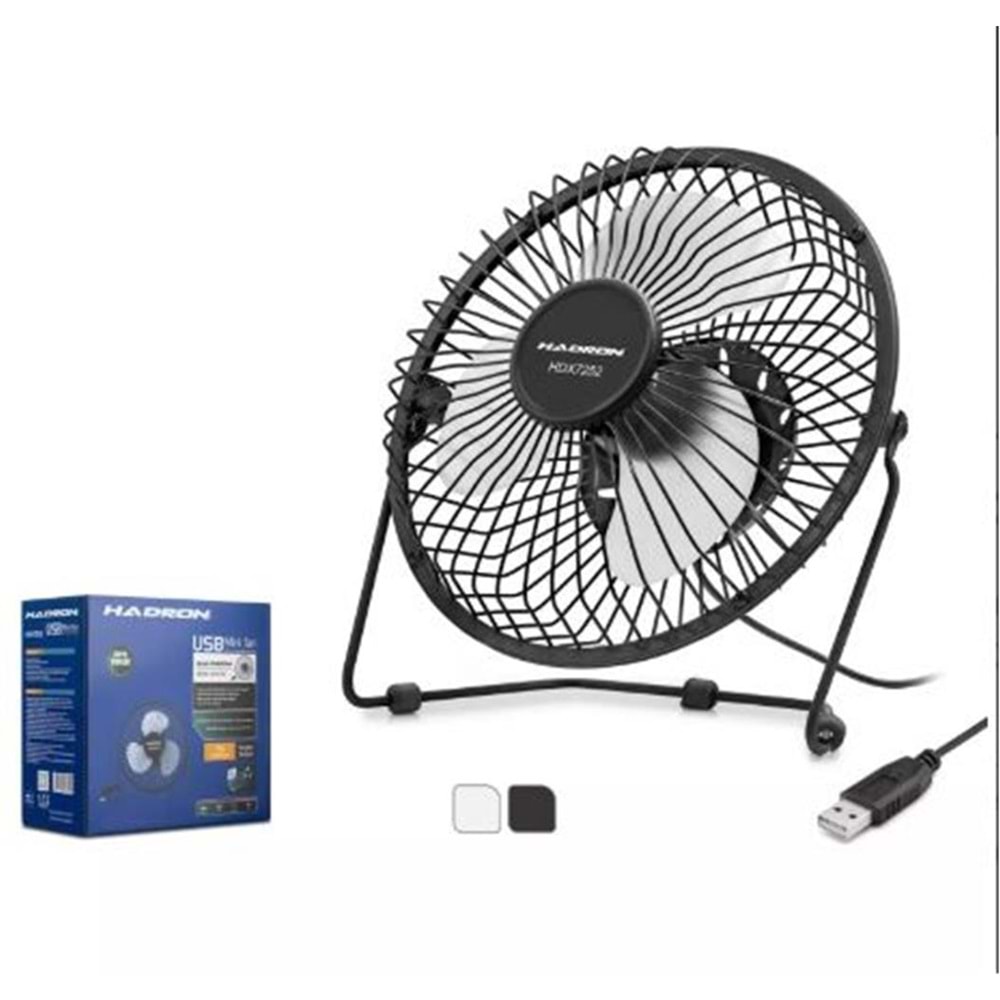 HADRON HDX7252 SİYAH VANTİLATÖR USB METAL18CM 
