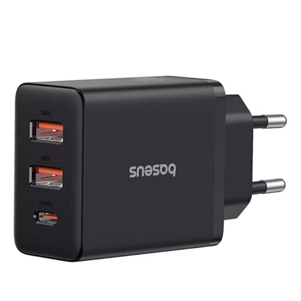 BASEUS P10111402113-00 Cube Hızlı 2U+C 30W Şarj Cihazı Küme Siyahı