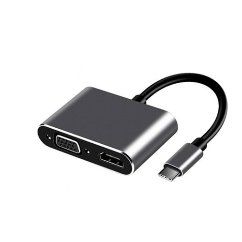 FRISBY FA-7678C Type-c - HDMI+VGA 4Kx2K Adaptör