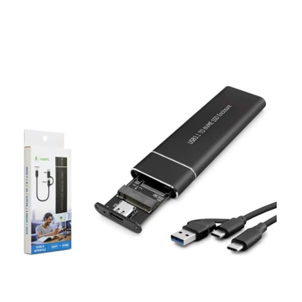 Hadron Hdx1768 Ssd Kutu Type-C3.1 + Usb3.0 Nvme M2