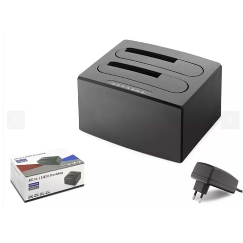 Hadron Hdx1791 All in One HDD Docking USB 3.0 SATA 2.5 & 3.5 HDD SSD Destekli 12V Adaptör Siya