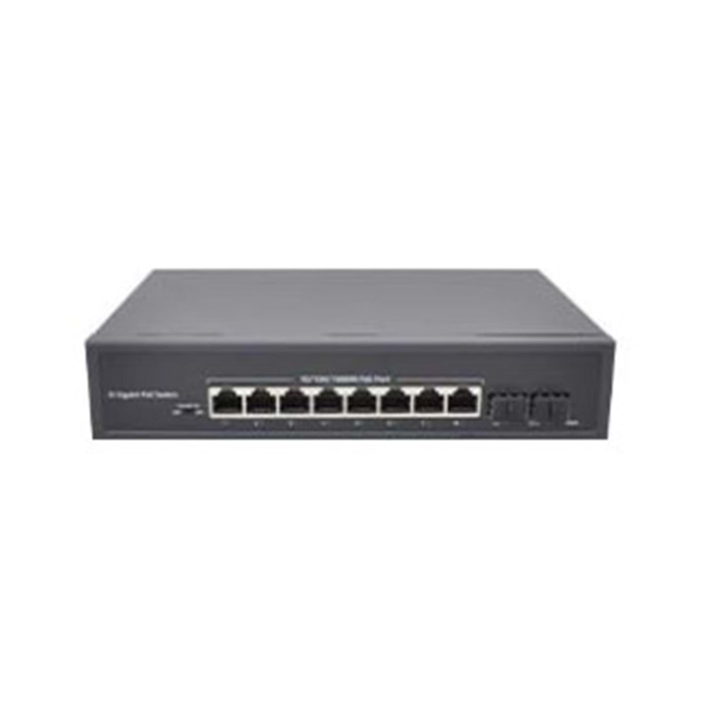 Nova NVC-PSEG0822 8 Port Poe+ 10-100-1000 Mbps 2 Port 10-100-1000 Mbps Uplink 2 Port SFP Switch 120W