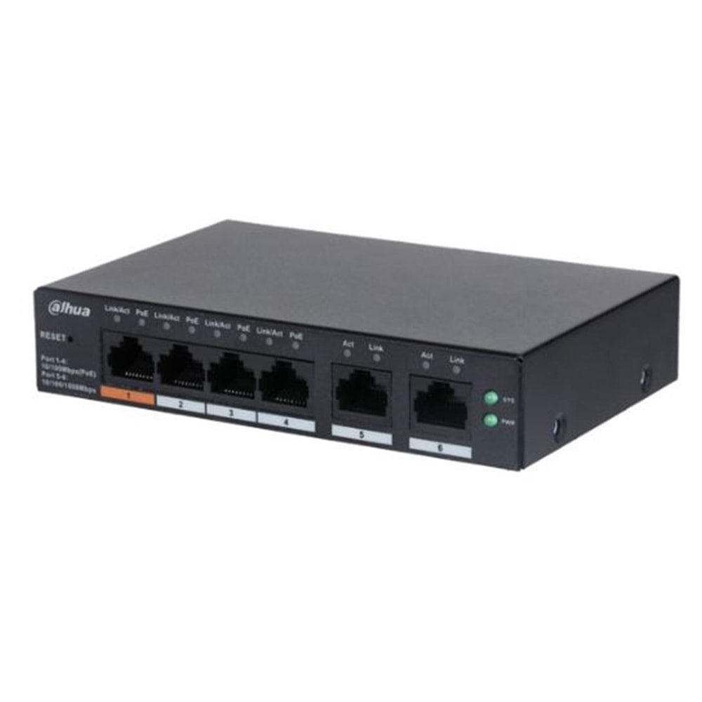 Dahua CS4006-4ET-60 4FE PoE Port (60W), 2GE Uplink Cloud Managed Switch