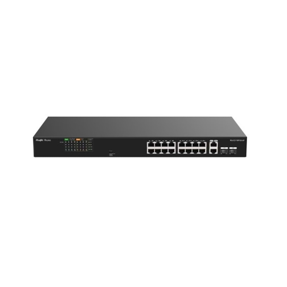 Ruijie-Reyee RG-ES118FGS-LP 16 Port POE+ 2 Port 10-100-1000 Mbps + 2 Port SFP 120W