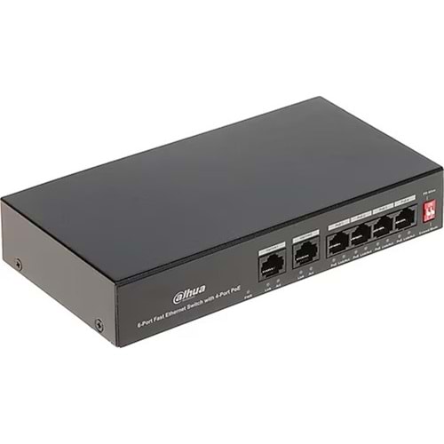 Dahua PFS3006-4ET-36 6 Port 10-100 (4 Poe + 2fe Uplınk Toplam 36W Poe)
