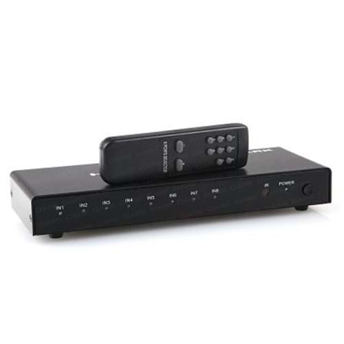 Dark DK-HD-SW8X1 Full HD 8 Giriş 1 Çıkışlı Uzaktan Kumandalı HDMI Switch (Seçici) 