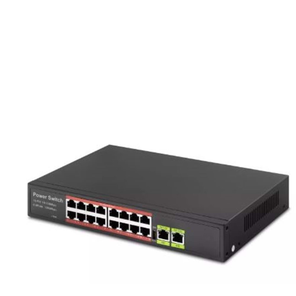 HADRON HD16 POE SWITCH 2UPLINK 16+2 10-100-1000 MBPS 16PORT