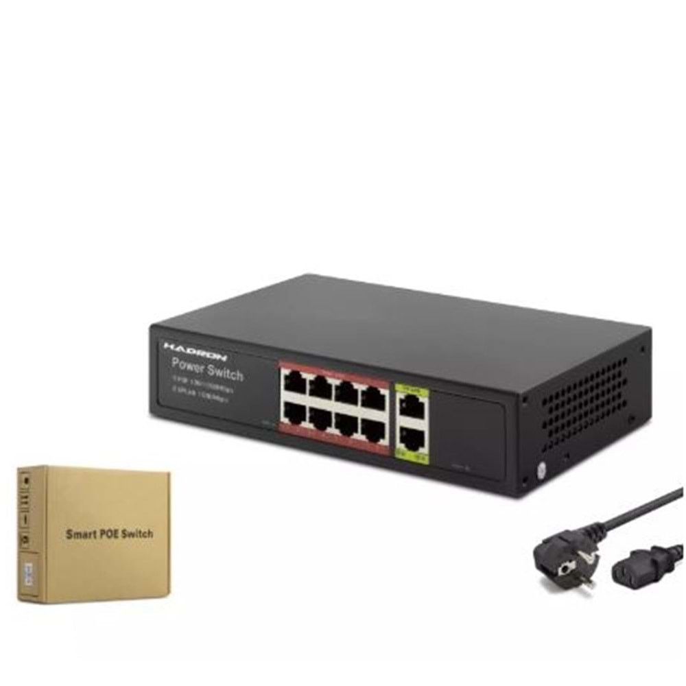 HADRON HDG08 POE SWITCH 2UPLINK 8+2 10-100-1000 MBPS 8PORT