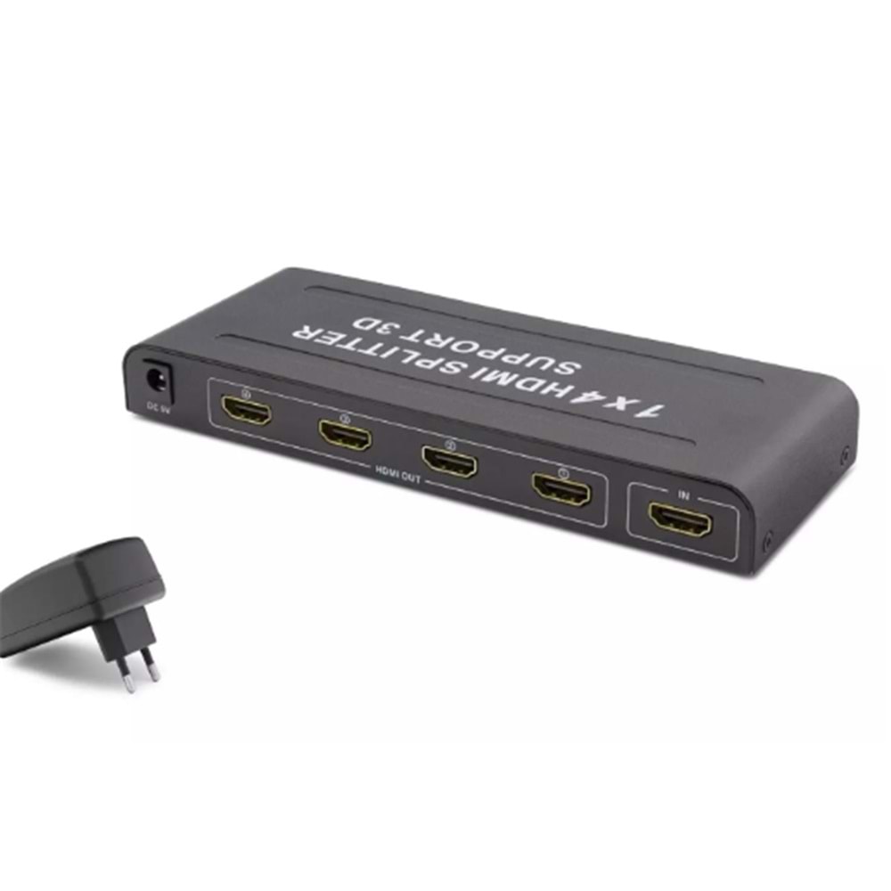 Hadron Hdx1294 4 Port Hdmi Splitter 1.4V 1080P 3D 1-In 4-Out Siyah (Giriş 1xHDMI-Çıkış 4 xHDMI)