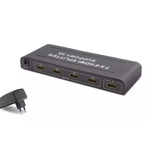 Hadron Hdx1294 4 Port Hdmi Splitter 1.4V 1080P 3D 1-In 4-Out Siyah (Giriş 1xHDMI-Çıkış 4 xHDMI)
