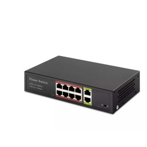 HADRON HD08 POE SWITCH 2UPLINK 8+2 10-100 MBPS 8PORT