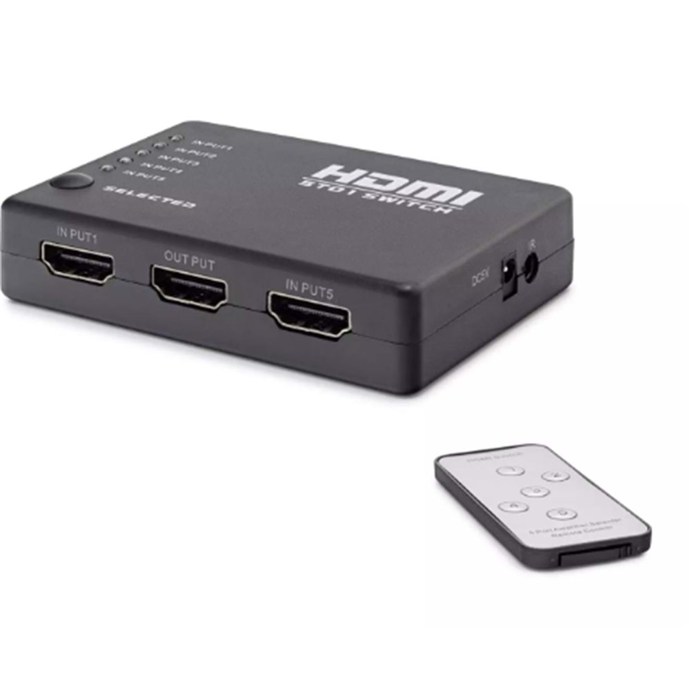 Hadron Hdx1272 5 Port Hdmi Switch 5Giriş 1Çıkış Kumandalı 