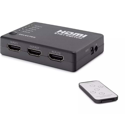 Hadron Hdx1272 5 Port Hdmi Switch 5Giriş 1Çıkış Kumandalı 