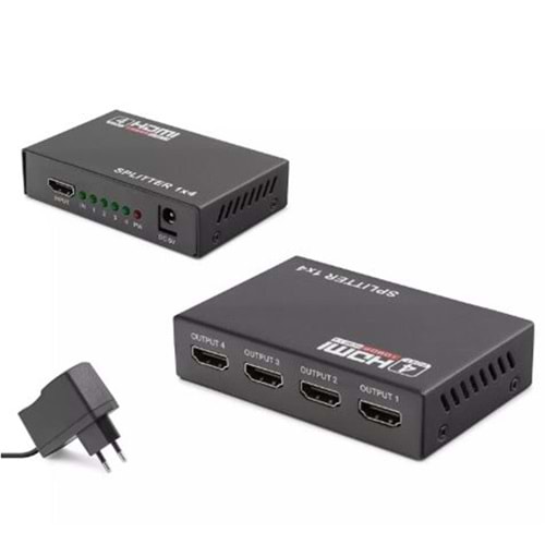 Hadron Hdx1286 4 Port Hdmi Splitter 1.4V 1080P 3D 1-In 4-Out Siyah