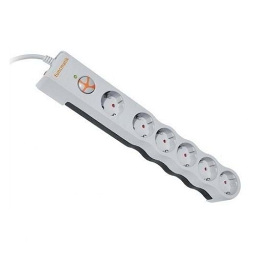 Tunçmatik TSK5015 Powersurge Beyaz Beşli 2 Usb Girişli 1,5 metre Akım Korumalı Priz 