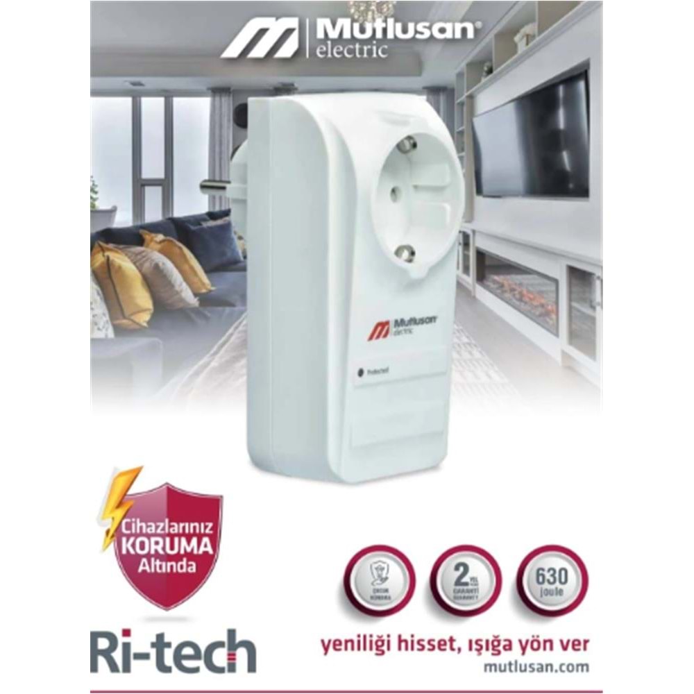 Mutlusan Tekli Şok Korumalı Priz (001 888 100004 00 00)