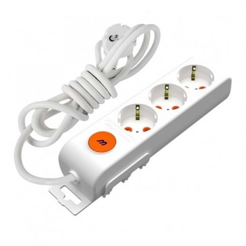 Mutlusan Rı-Tech 3lü 5mt AnahtarTopraklı Grup Priz (001 175 320002 05 00)