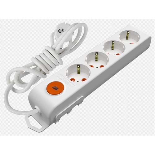 Mutlusan Rı-Tech 4lü 5mt AnahtarTopraklı Grup Priz (001 175 420002 05 00)