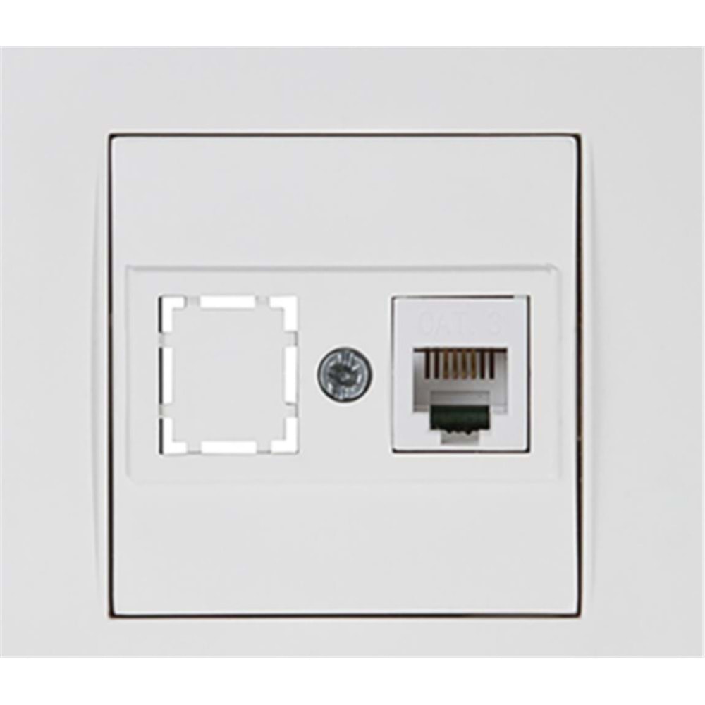 Mutlusan Rita Telefon Prizi 1XRJ12 Beyaz Bilisterli (2220 125 0101B) 