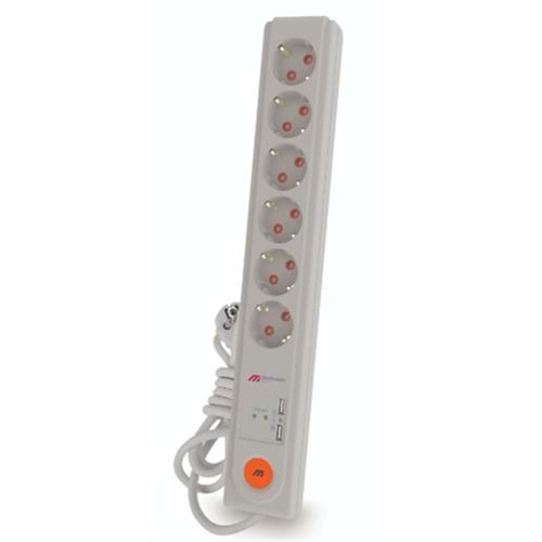 Mutlusan Altılı Şok.Kor. Anaht. Top.Lı Grup Priz(Ç.K.)(3X1.5 1.5 Mt) (001 175 670002 15 00)