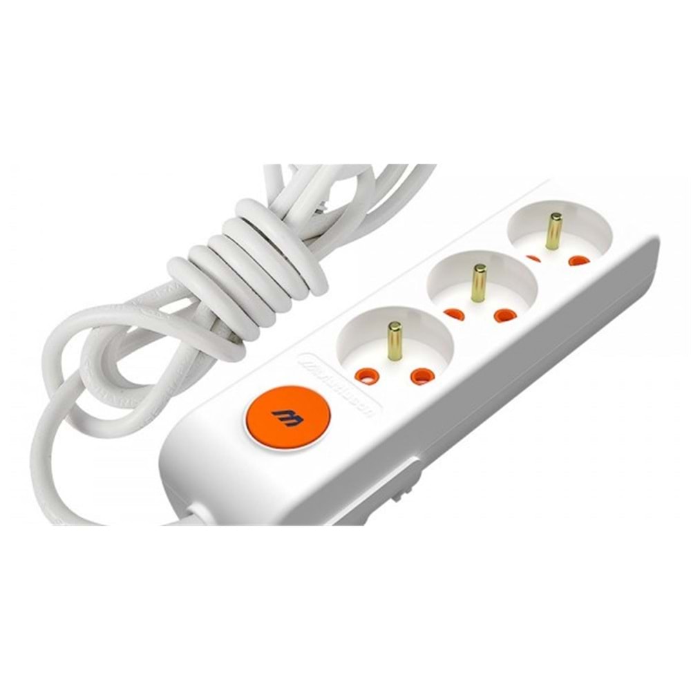 Mutlusan Rı-Tech 3lü 2mt Anahtarlı Ups 001 175 340002 02 00 Üçlü Anaht. Ups Grup Priz