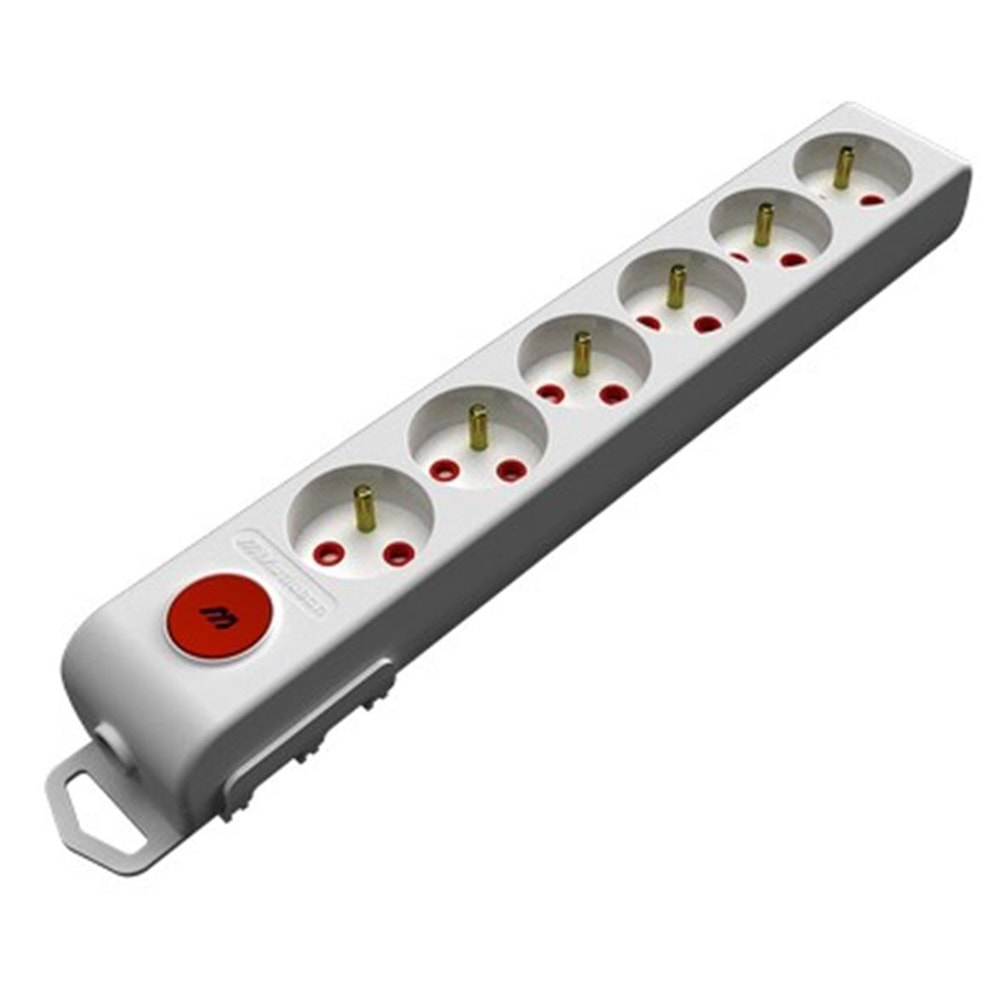 Mutlusan Rı-Tech 6lı 5mt Anahtarlı Upsli Grup Priz (001 175 640002 05 00)